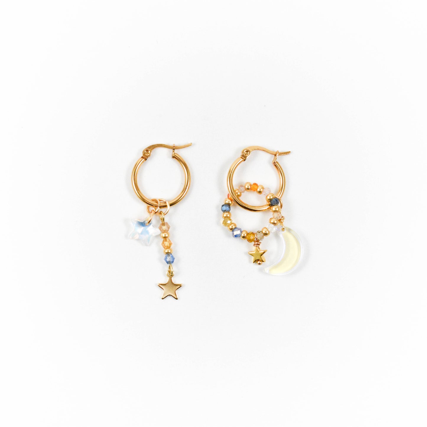 Moon and Star Earrings
