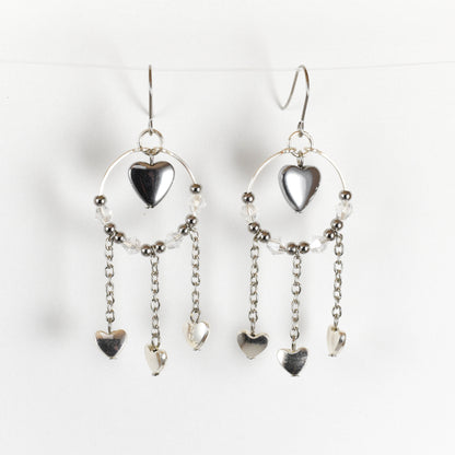 Silver Heart of Armor Earrings