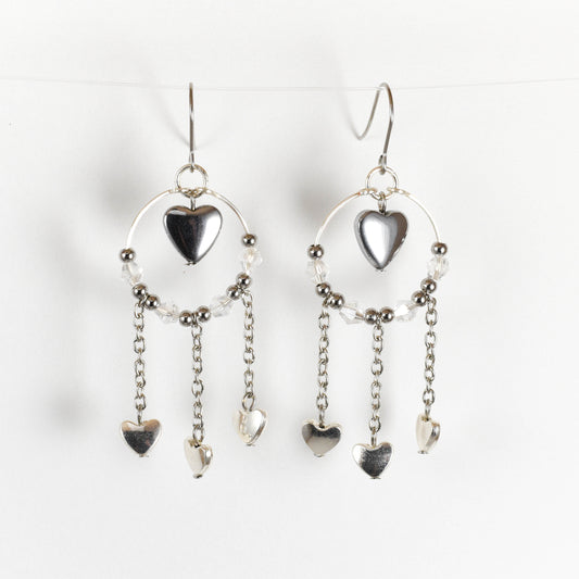 Silver Heart of Armor Earrings
