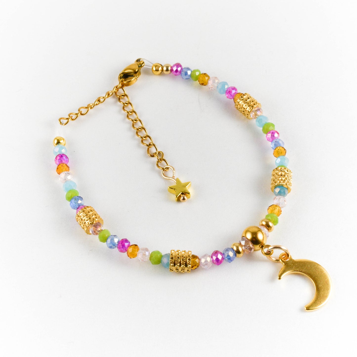 Colorful Moon and Star Bracelet