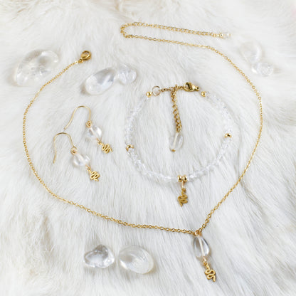 Crystal Quartz Golden Snake Bracelet