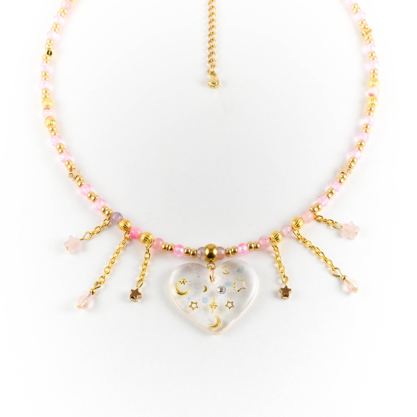 Sparkling Heart Beaded Necklace