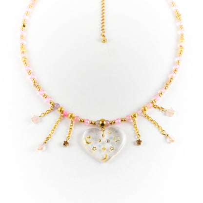 Sparkling Heart Beaded Necklace