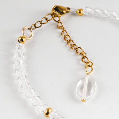 Crystal Quartz Golden Snake Bracelet