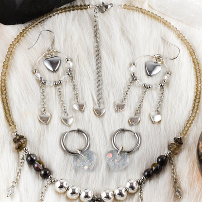 Silver Heart of Armor Earrings
