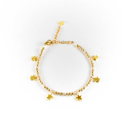 Golden Star Beaded Bracelet