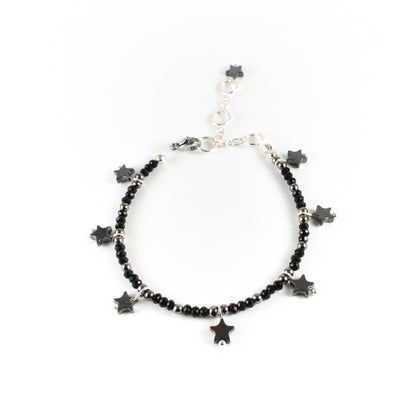 Black Star Beaded Bracelet