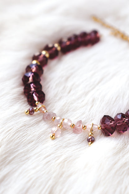 Strawberry Mauve Crystal Bracelet