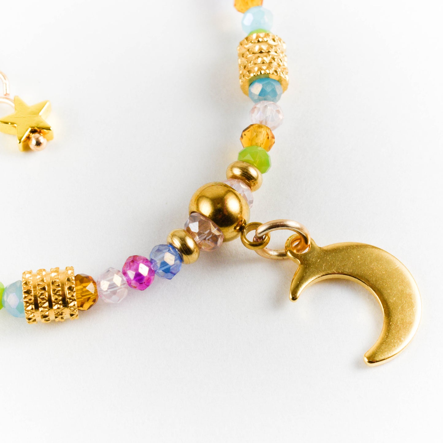 Colorful Moon and Star Bracelet