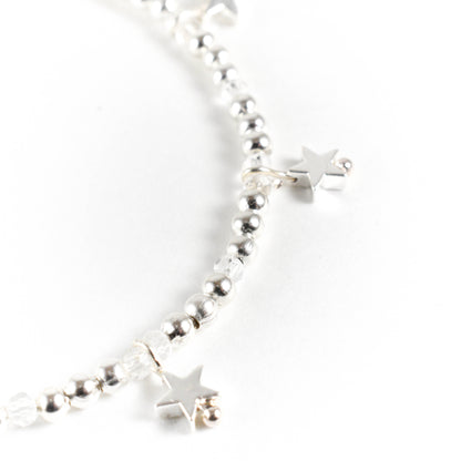 Silver Star Beaded Bracelet