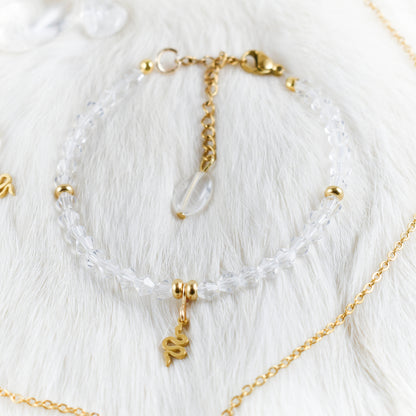 Crystal Quartz Golden Snake Bracelet