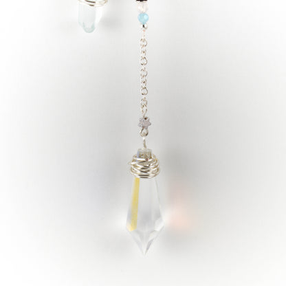 Baby Blue Quartz Moon Suncatcher