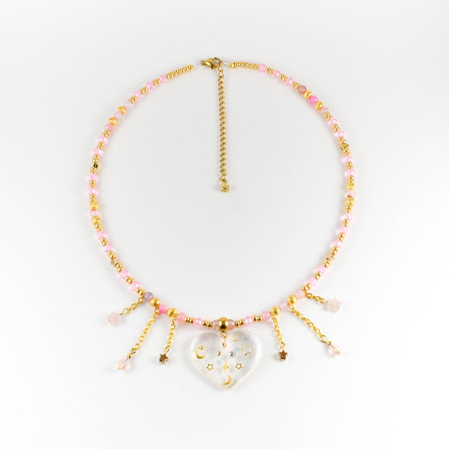 Sparkling Heart Beaded Necklace