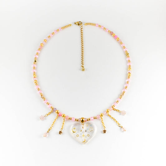 Sparkling Heart Beaded Necklace