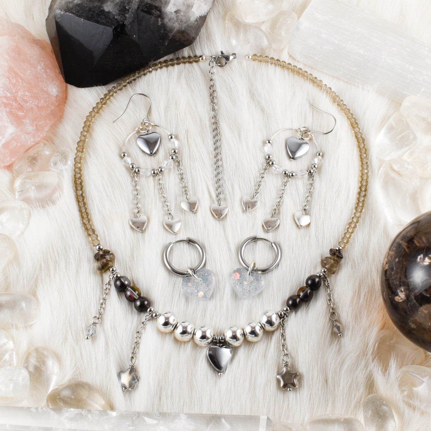 Silver Heart of Armor Earrings
