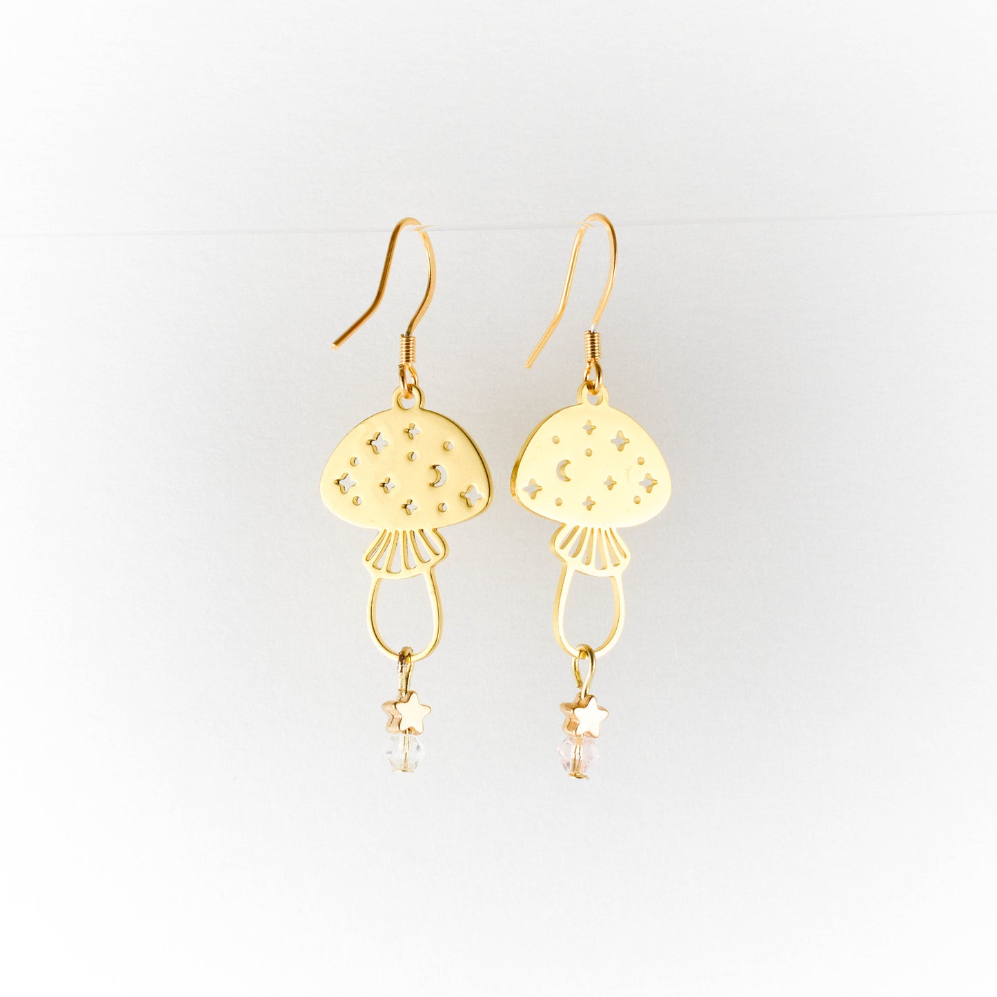Golden Mushroom Earrings