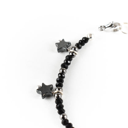 Black Star Beaded Bracelet