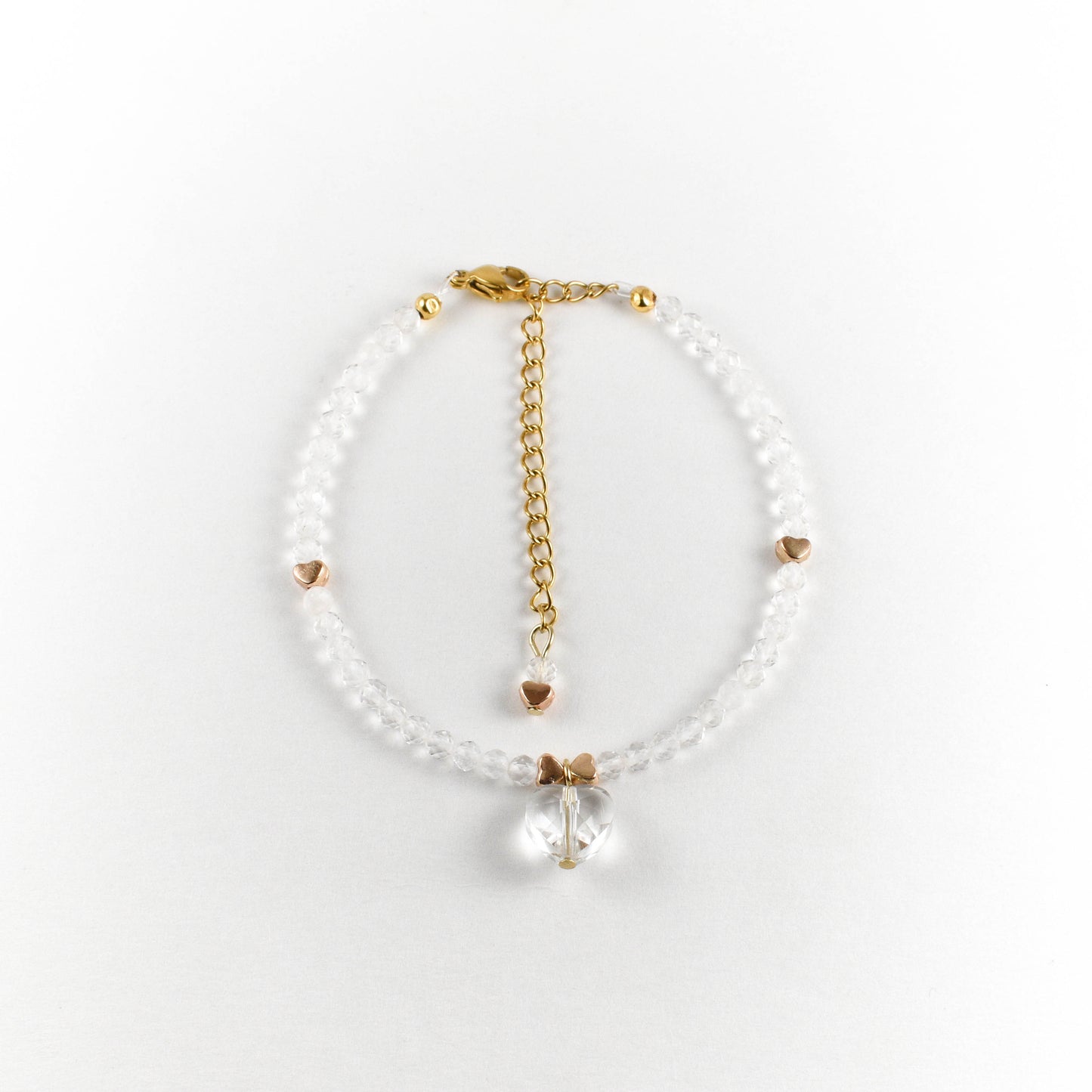 Princess of Hearts Clear Quartz Bracelet
