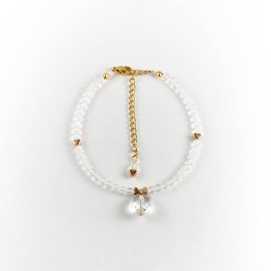 Princess of Hearts Clear Quartz Bracelet