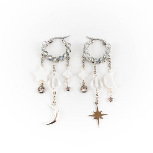 Winter Sky Charm Hoop Earrings