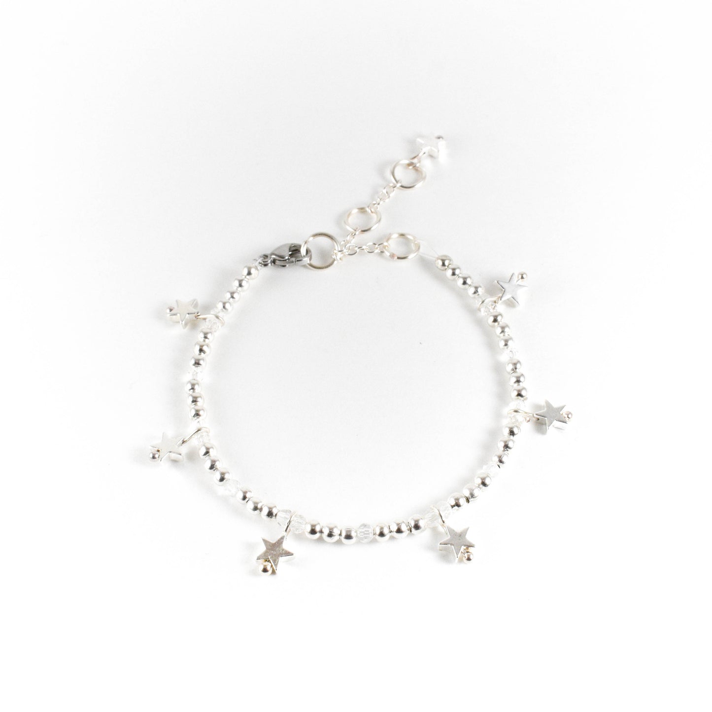 Silver Star Beaded Bracelet