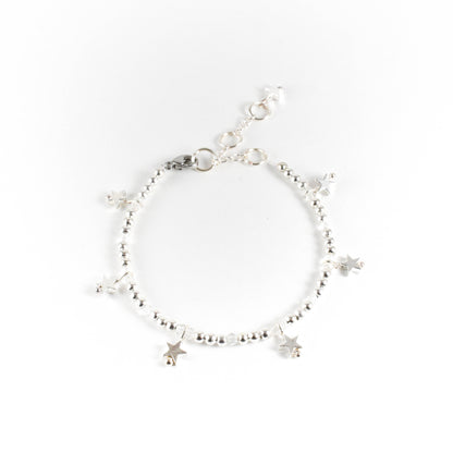 Silver Star Beaded Bracelet