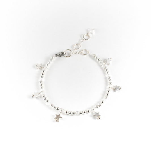 Silver Star Beaded Bracelet