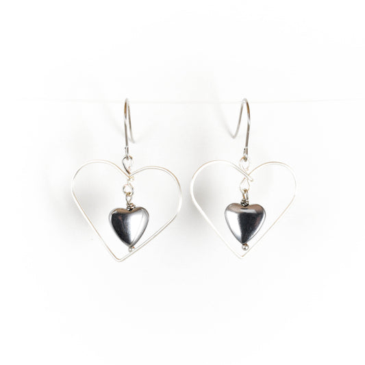 Silver Heartstruck Earrings