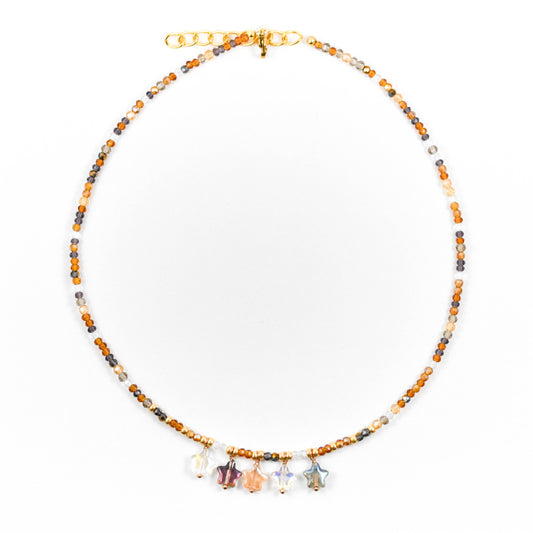 Iridescent Star Beaded Necklace