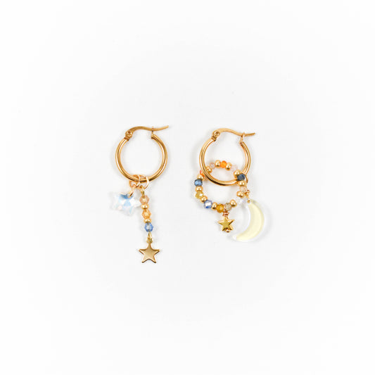 Moon and Star Earrings