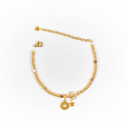 Golden Hematite Star Beaded Bracelet