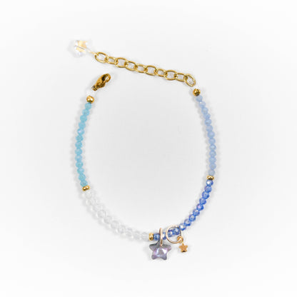 Iridescent Indigo Star Beaded Bracelet