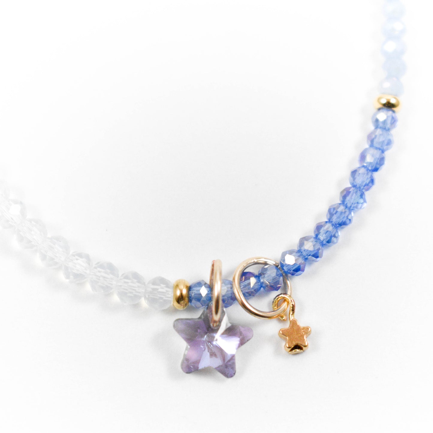 Iridescent Indigo Star Beaded Bracelet