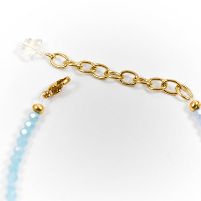 Iridescent Indigo Star Beaded Bracelet