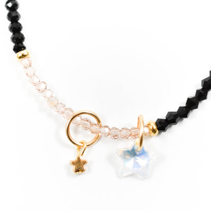 Iridescent Black Star Beaded Bracelet