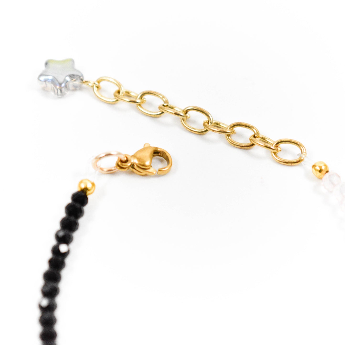 Iridescent Black Star Beaded Bracelet