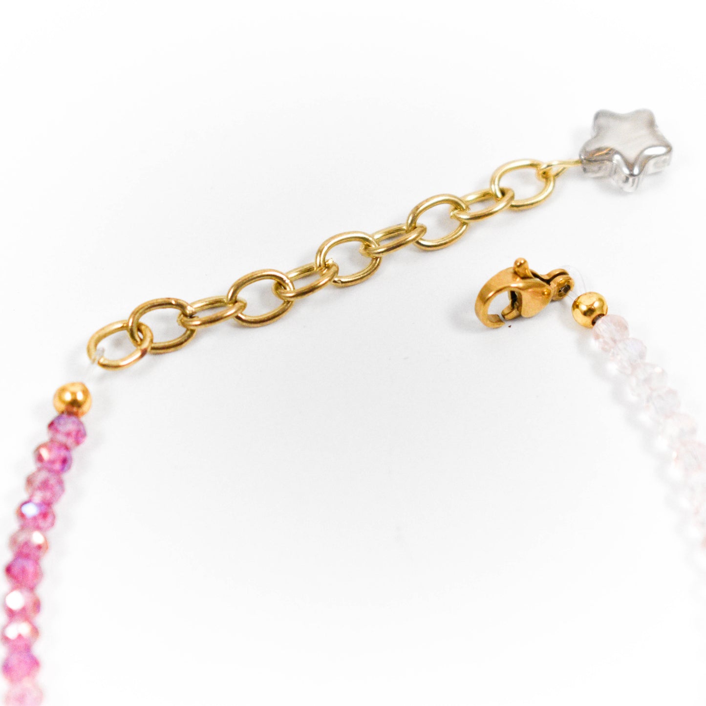 Iridescent Pink Star Beaded Bracelet