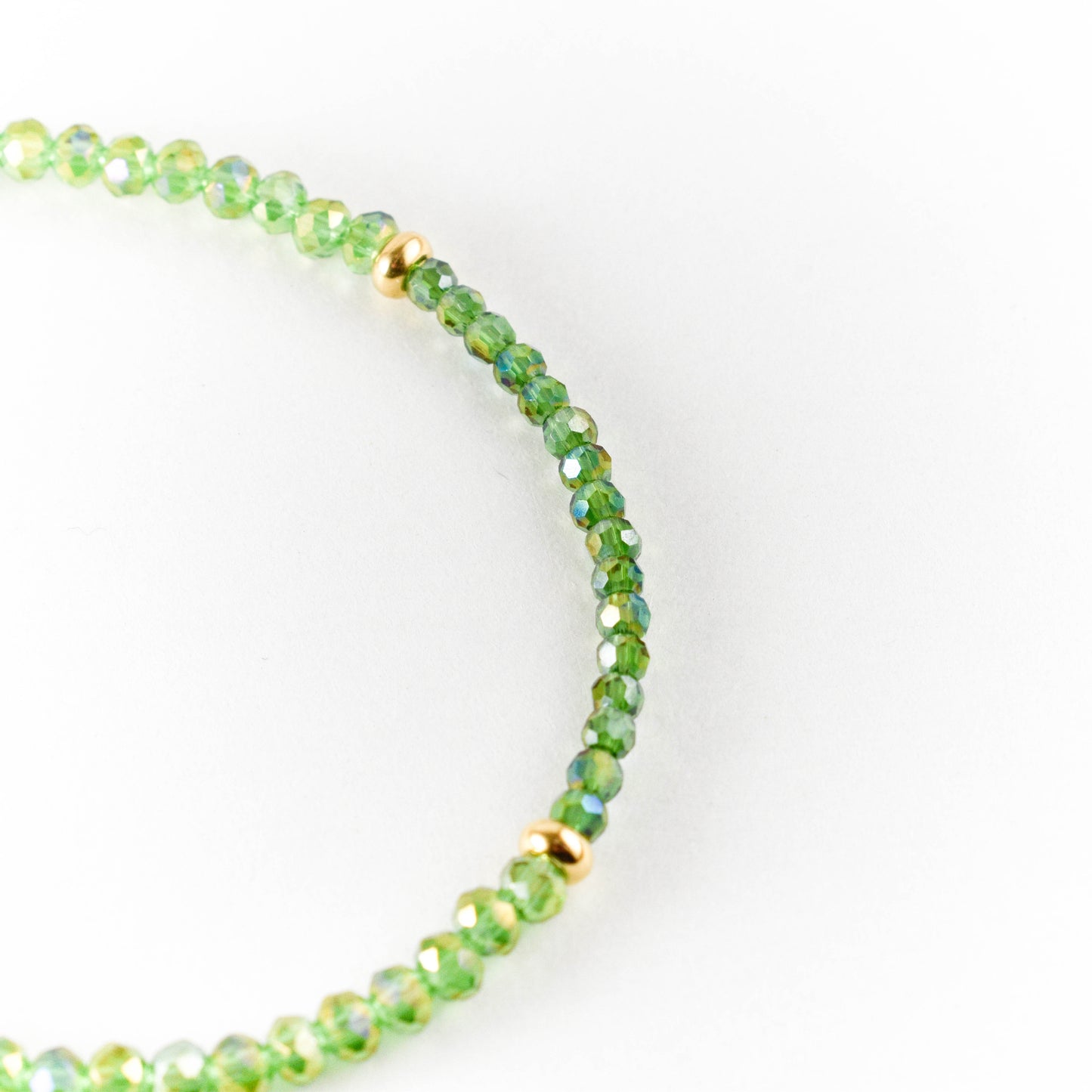 Iridescent Green Star Beaded Bracelet