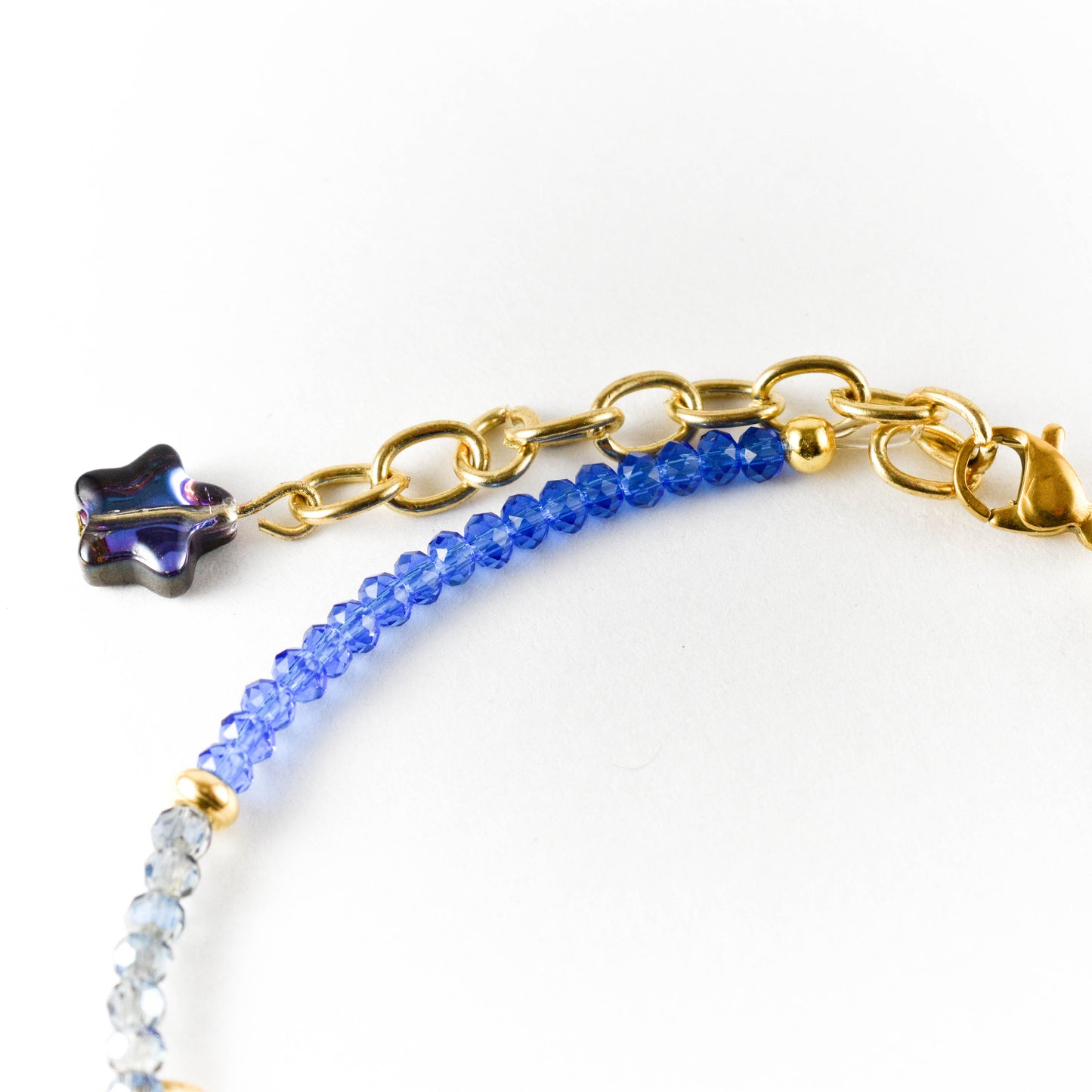 Iridescent Blue Star Beaded Bracelet
