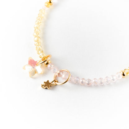 Iridescent Yellow Star Beaded Bracelet