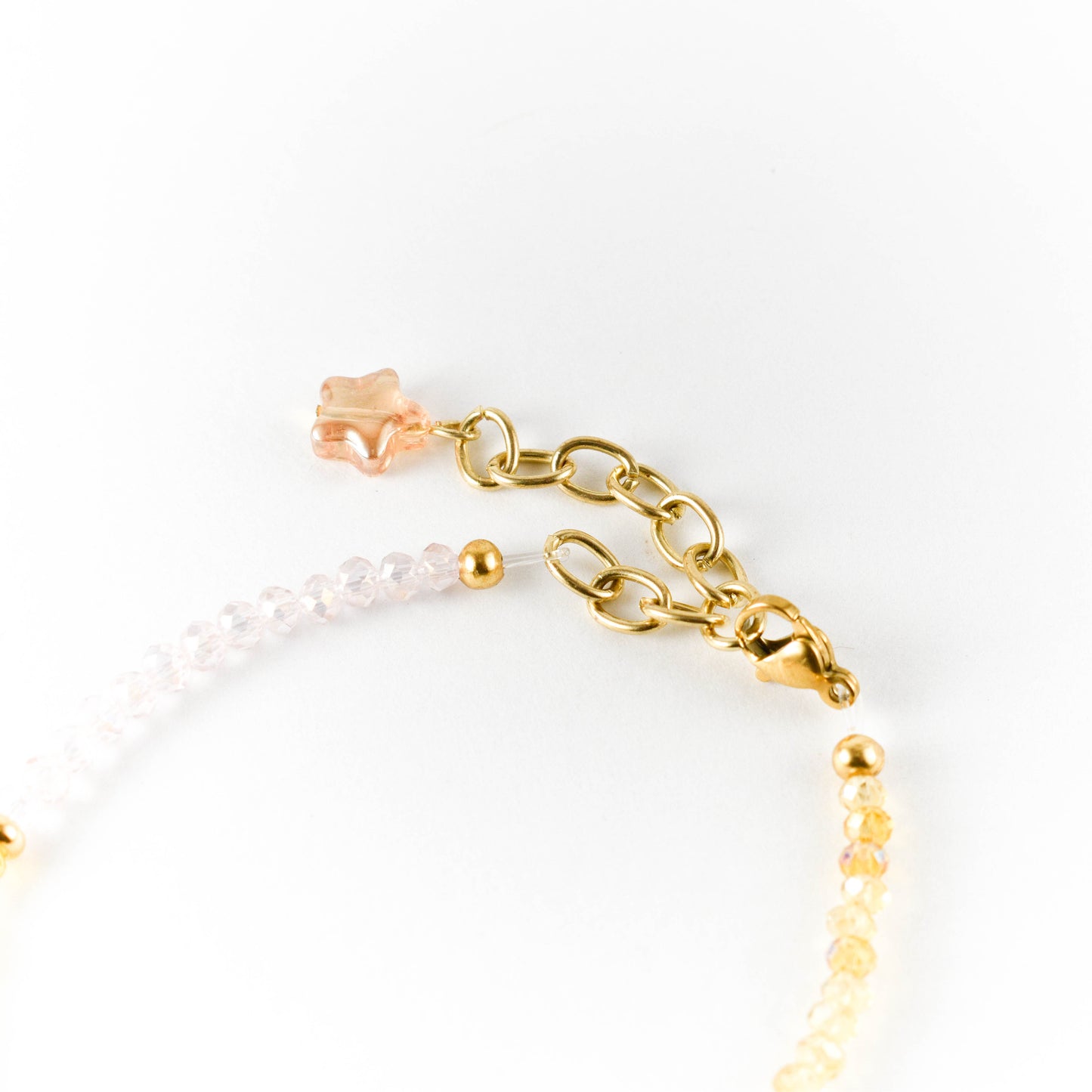 Iridescent Yellow Star Beaded Bracelet