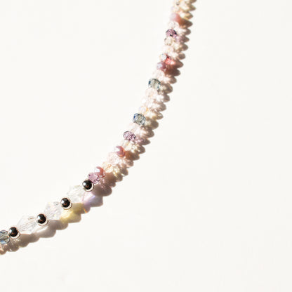 Lavendar & Peach Star Silver Necklace