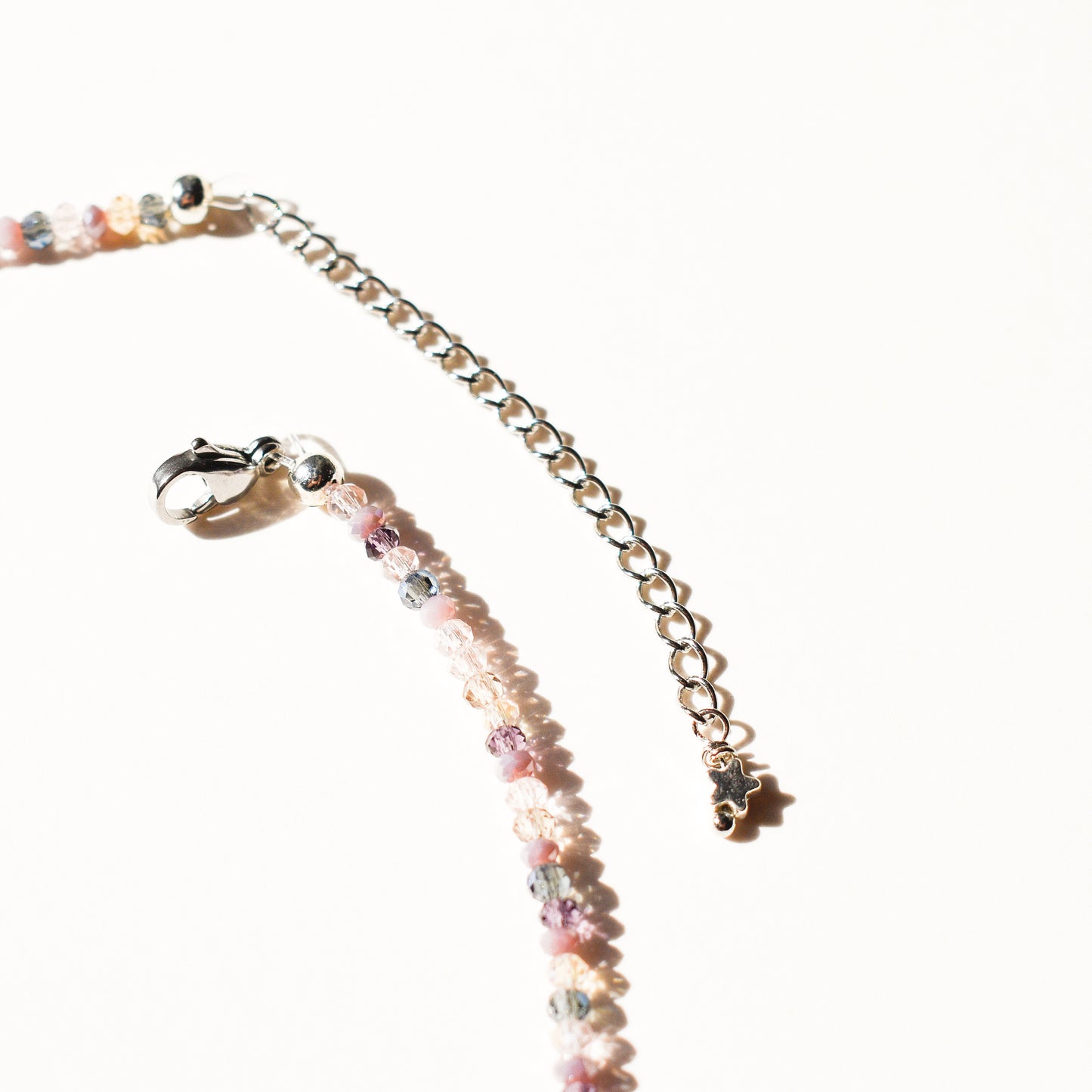 Lavendar & Peach Star Silver Necklace