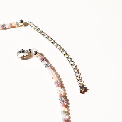 Lavendar & Peach Star Silver Necklace