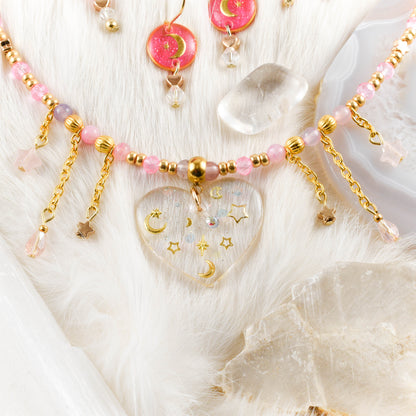Sparkling Heart Beaded Necklace