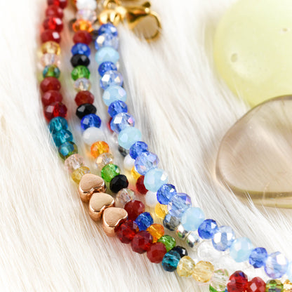 Yellow Glass Heart Silver Bracelet