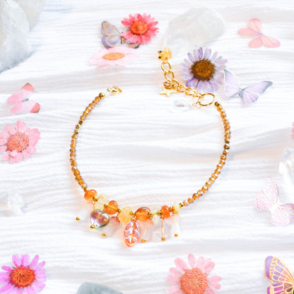 Carnelian Citrine Charm Bracelet