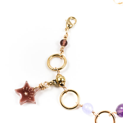 Mauve Crystal Link Bracelet