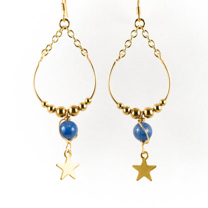 Cosmic Blue Teardrops Earrings
