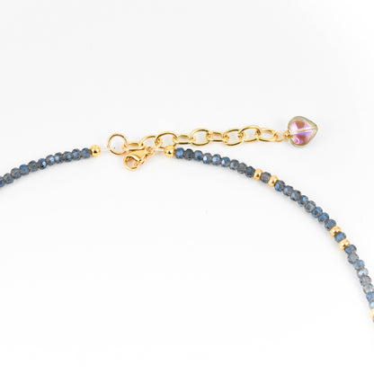 Celestial blue Golden Heart Necklace